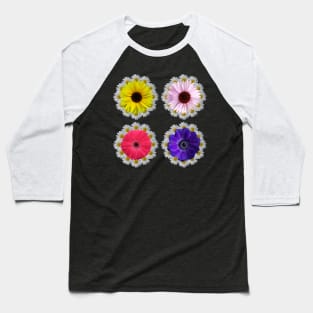 floral gerbera sunflowers blooming daisy flower blossoms Baseball T-Shirt